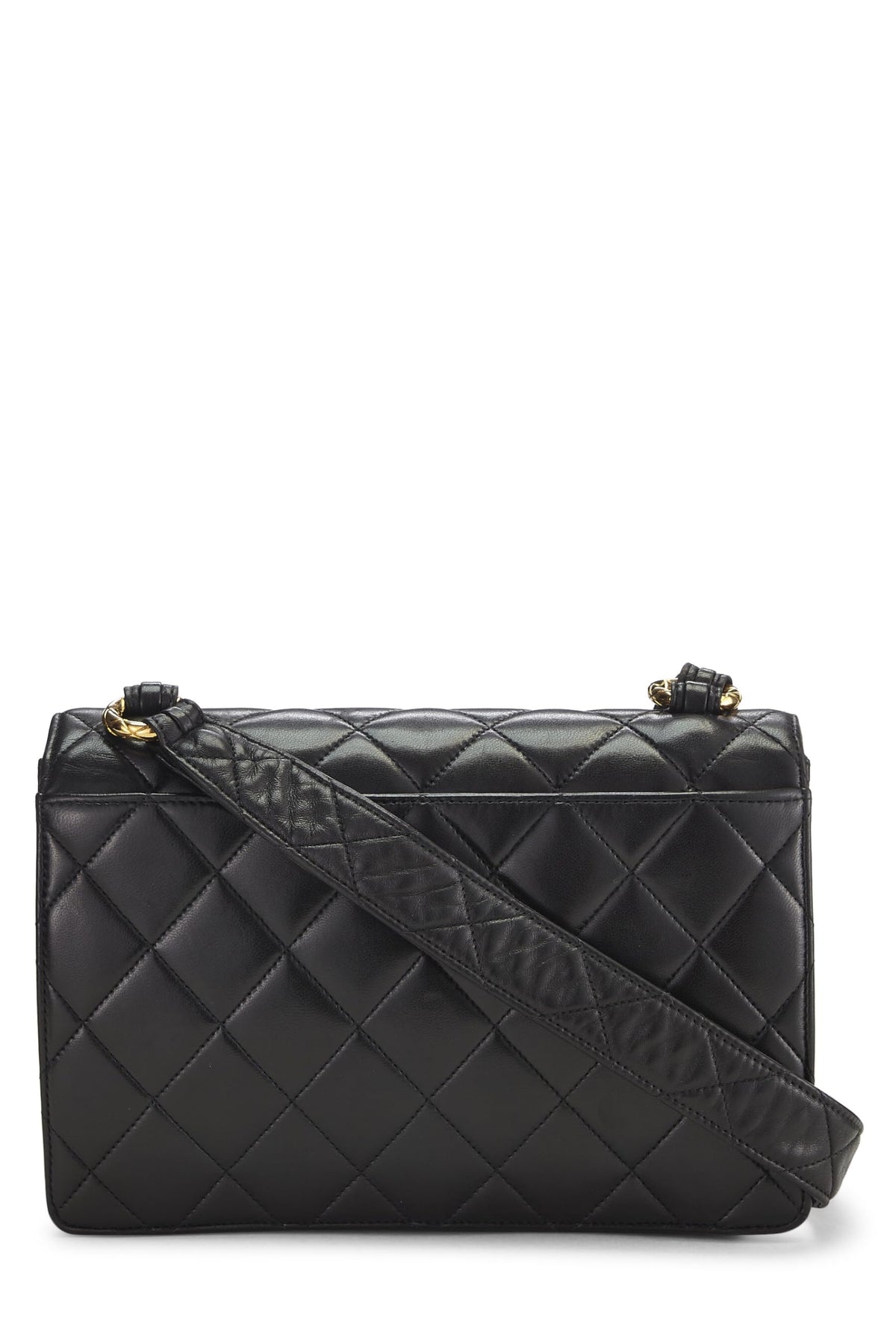 Chanel,  Black Quilted Lambskin Shoulder Bag, Black