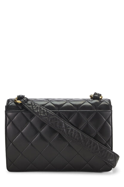 Chanel,  Black Quilted Lambskin Shoulder Bag, Black