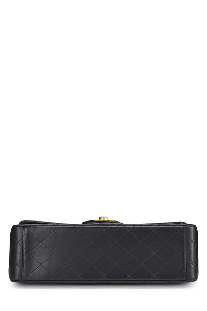 Chanel,  Black Quilted Lambskin Half Flap Maxi, Black