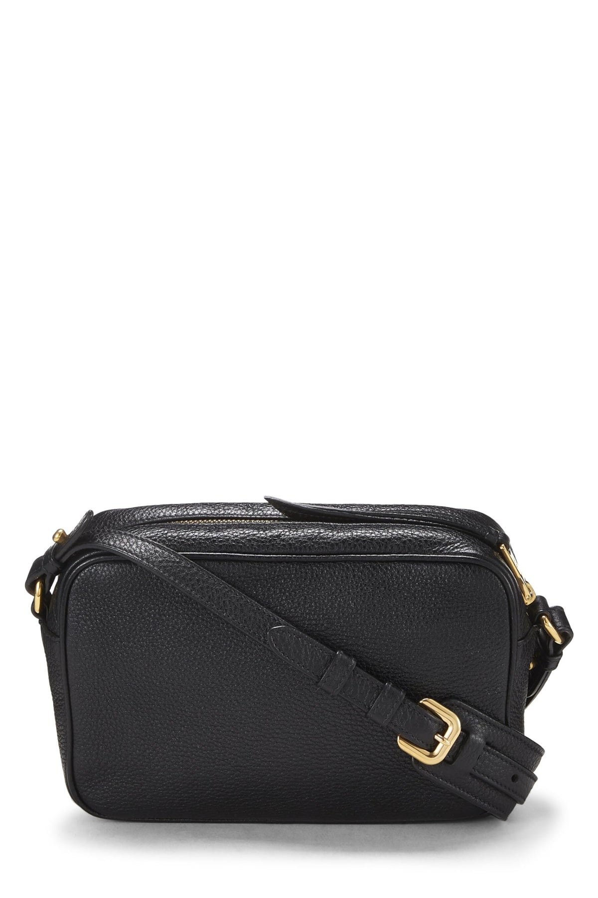 Prada,  Black Vitello Daino Camera Bag, Black