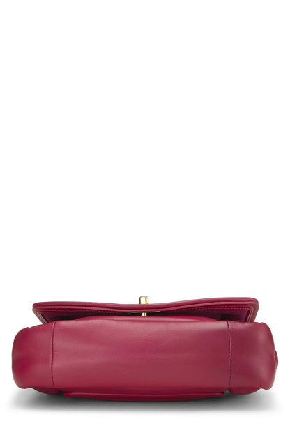 Chanel,  Pink Calfskin Border Full Flap Medium, Pink