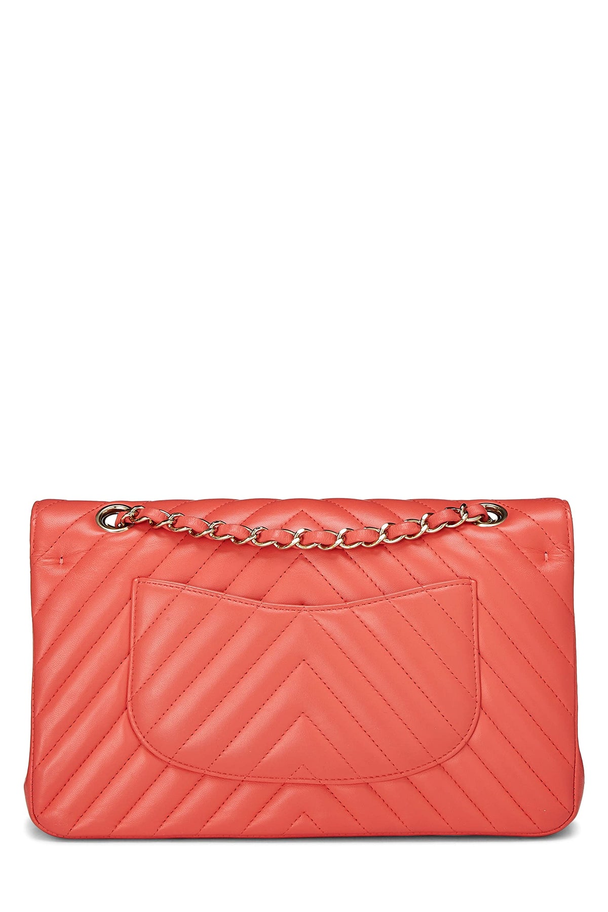 Chanel,  Pink Chevron Lambskin Classic Double Flap Medium, Pink