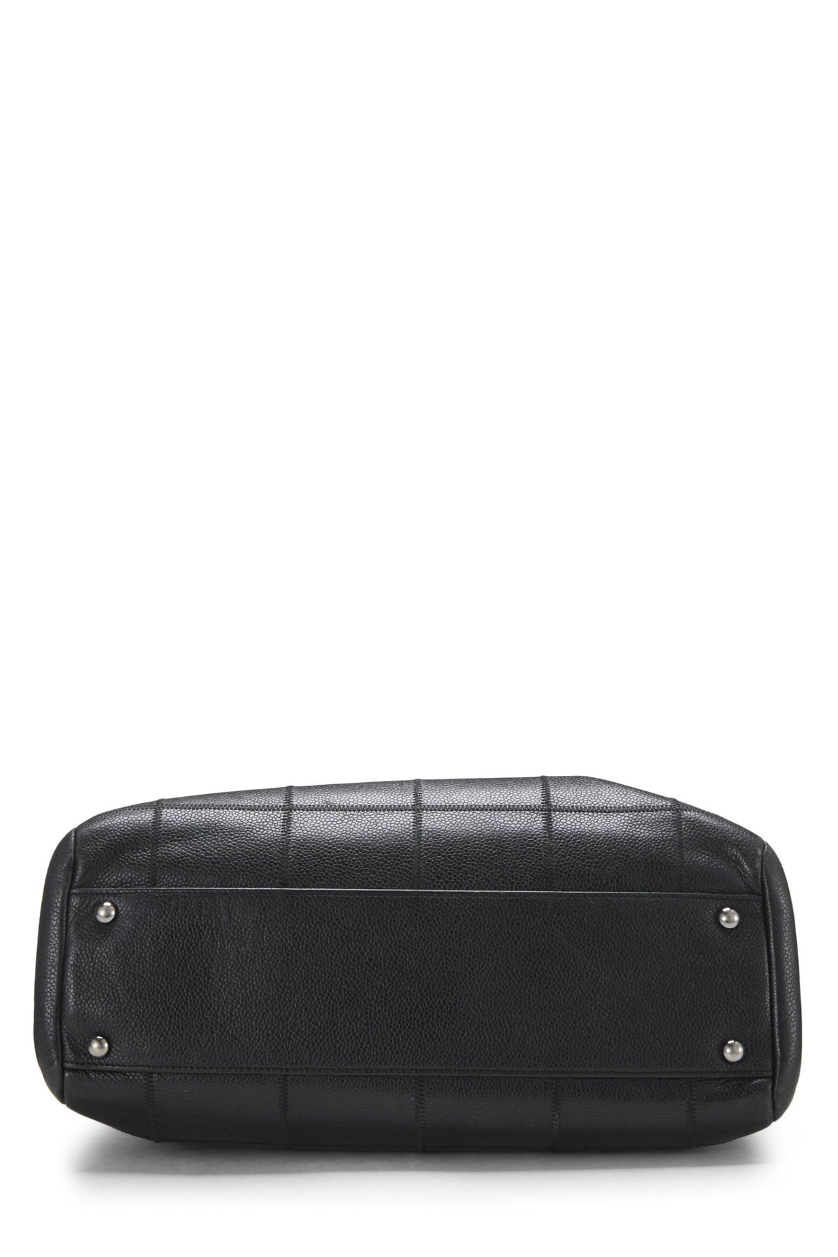 Chanel,  Black Calfskin Chocolate Bar Tote, Black