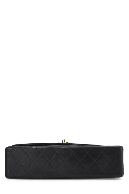 Chanel,  Black Quilted Lambskin Paris Limited Double Flap Medium, Black