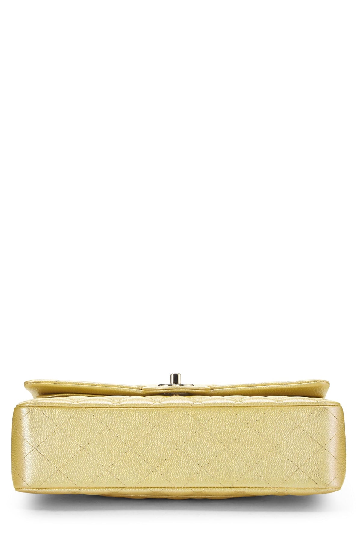 Chanel,  Iridescent Yellow Caviar Classic Double Flap Medium, Yellow