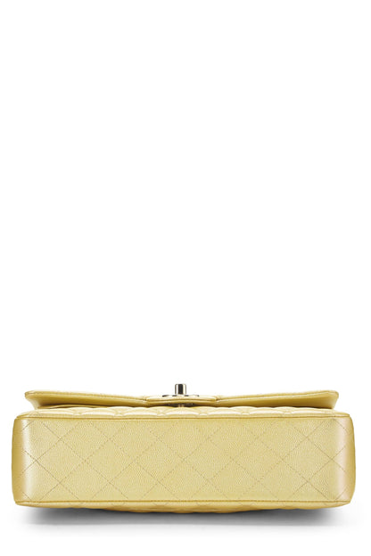 Chanel,  Iridescent Yellow Caviar Classic Double Flap Medium, Yellow