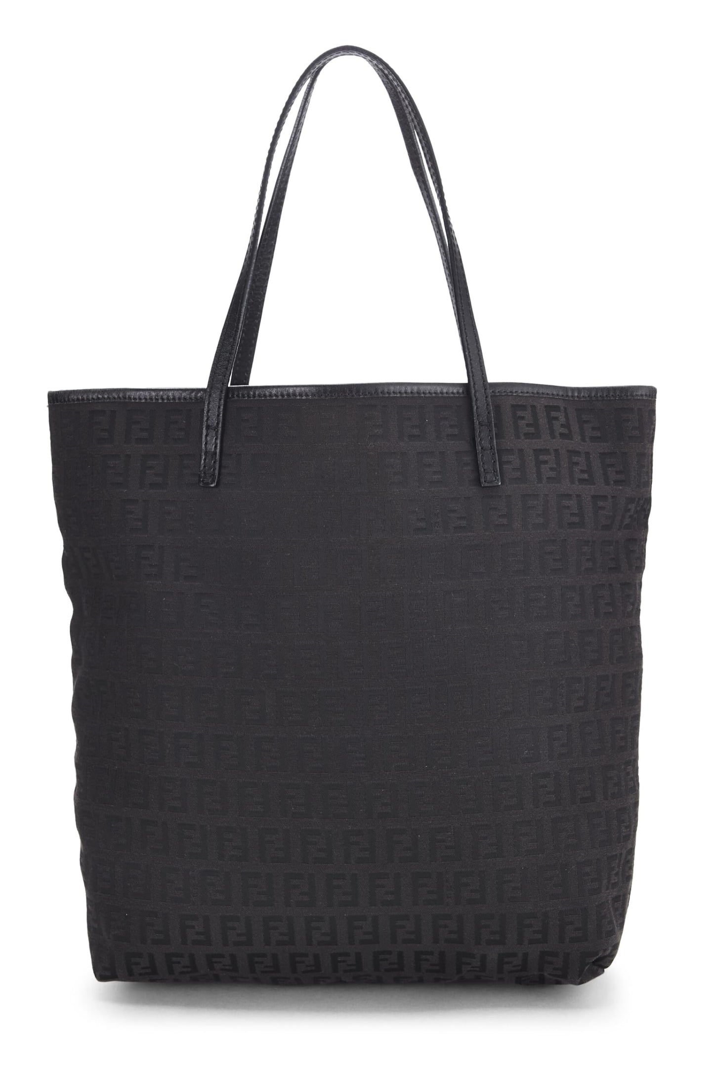 Fendi,  Black Zucchino Canvas Tote Small, Black