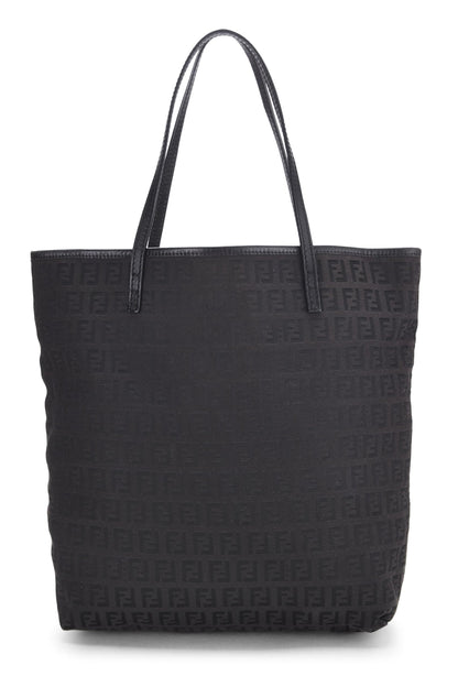 Fendi,  Black Zucchino Canvas Tote Small, Black