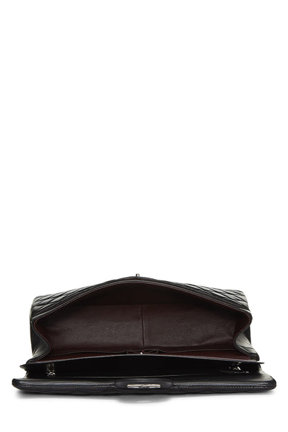 Chanel,  Black Quilted Lambskin New Classic Double Flap Maxi, Black