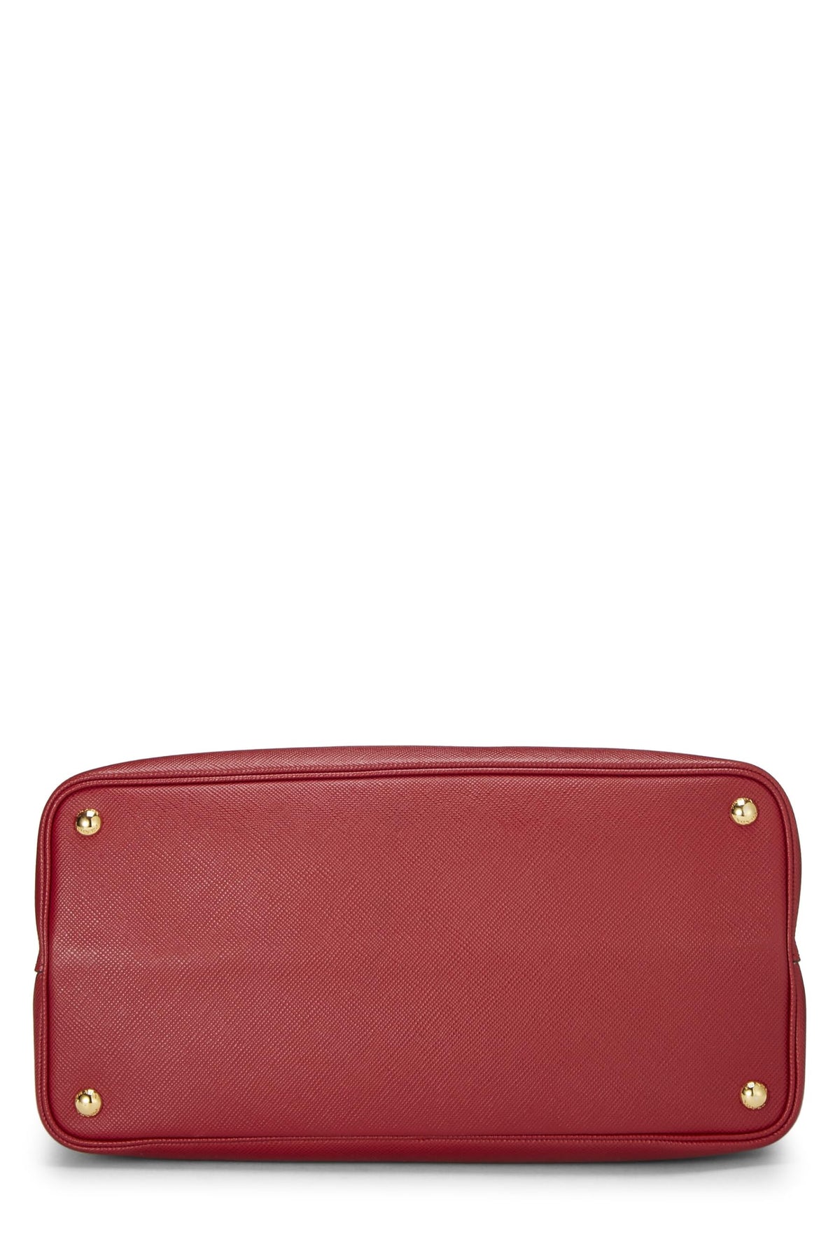 Prada,  Red Saffiano Leather Double Tote Medium, Red