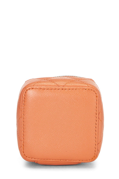 Chanel,  Orange Caviar Jewelry Case Small, Orange