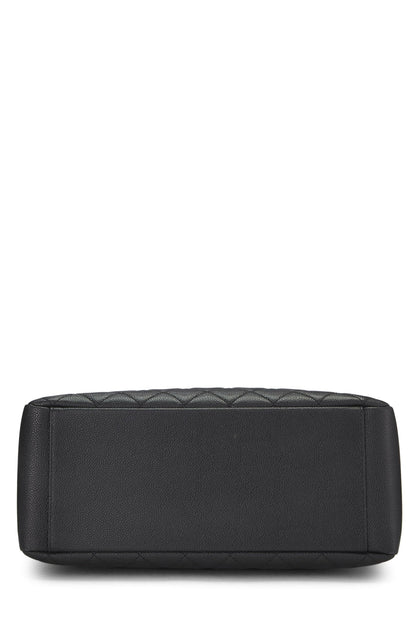 Chanel,  Black Quilted Caviar Grand Shopping Tote (GST), Black