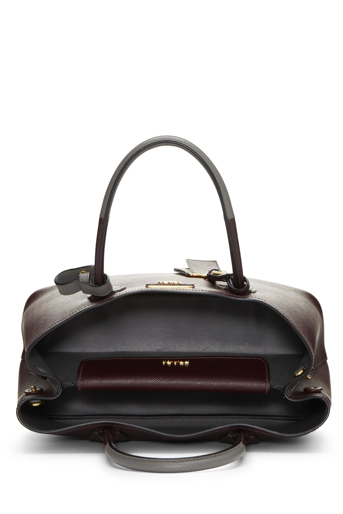 Prada,  Purple Saffiano Double Bag Tote Medium, Purple