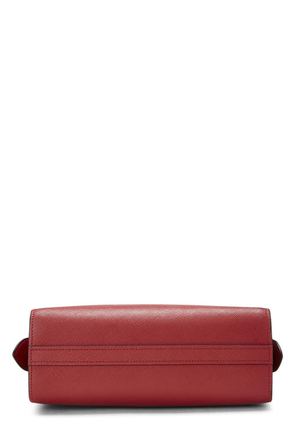 Prada,  Red Saffiano Esplanade Crossbody, Red