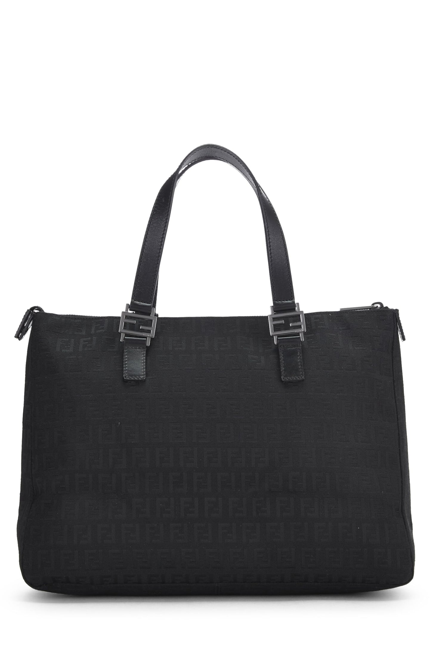 Fendi,  Black Zucchino Canvas Tote Small, Black