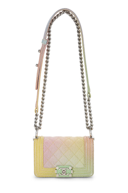 Chanel,  Paris-Cuba Rainbow Quilted Caviar Boy Bag Mini, Multi