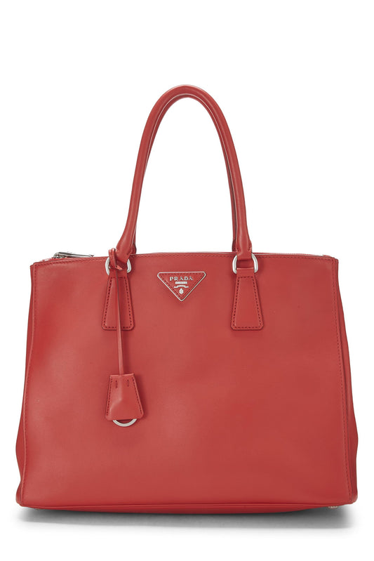 Prada,  Red Calfskin Shopping Bag Medium, Red