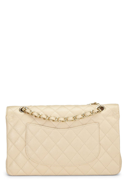 Chanel,  Beige Quilted Lambskin Classic Double Flap Medium, Beige