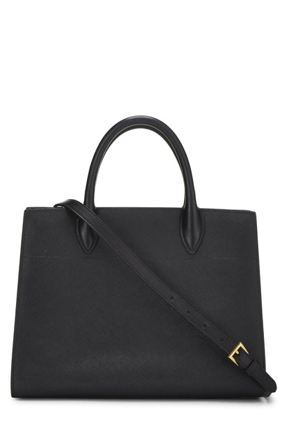 Prada,  Black Saffiano Bibliotheque Small, Black