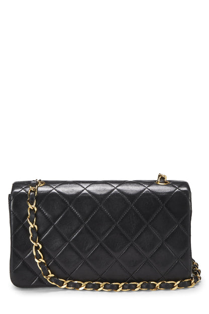 Chanel,  Black Quilted Lambskin Full Flap Mini, Black