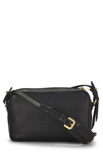 Prada,  Black Vitello Daino Camera Bag, Black