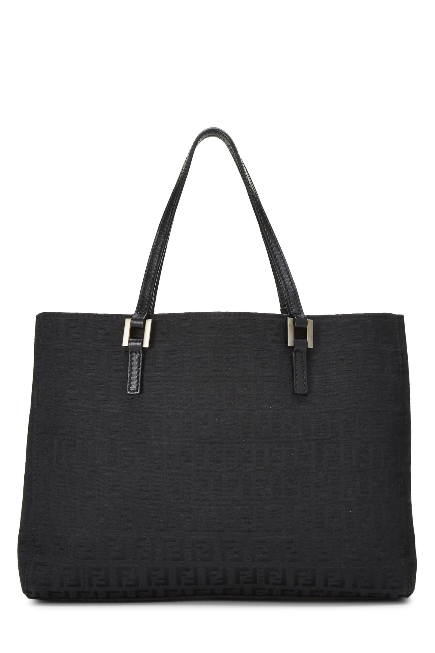 Fendi,  Black Zucchino Canvas Tote Small, Black