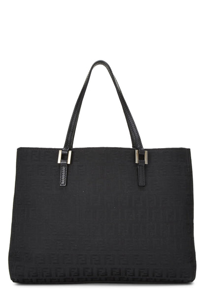 Fendi,  Black Zucchino Canvas Tote Small, Black
