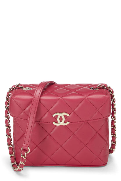 Chanel,  Pink Quilted Lambskin Box Bag Small, Pink