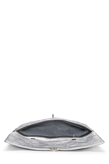 Chanel,  Metallic Silver Quilted Calfskin Big Bang Flap Large, Silver