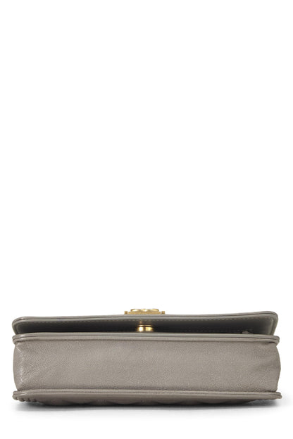 Chanel,  Grey Caviar Boy Wallet on Chain (WOC), Grey