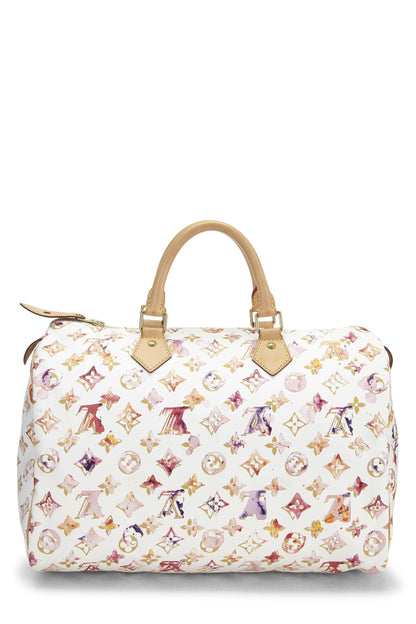 Louis Vuitton,  Richard Prince x Louis Vuitton Monogram Watercolor Speedy 35, White