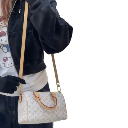 Louis-Vuitton Speedy Bandouliere 20 Mastic Cream GHW