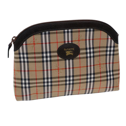 BurberrySs Nova Check Clutch Bag Canvas Beige Auth 72157