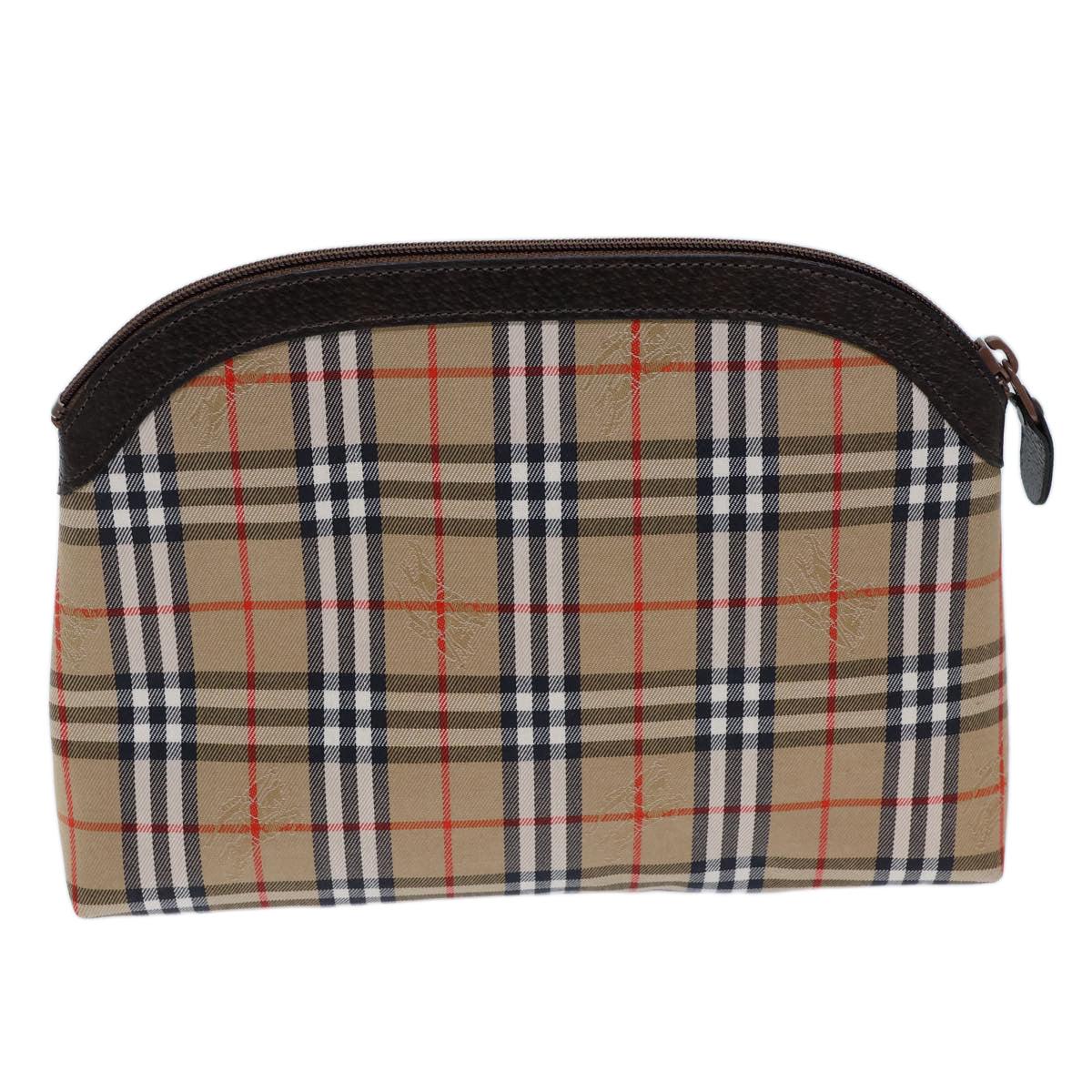 BurberrySs Nova Check Clutch Bag Canvas Beige Auth 72157