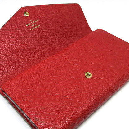 Louis Vuitton Red Leather Portefeuille Sarah wallet accessories