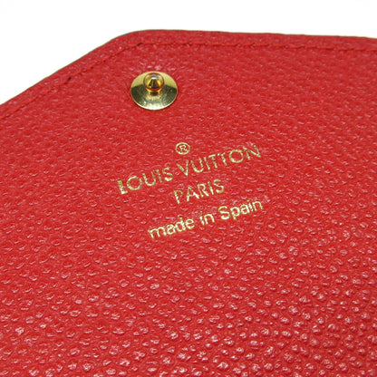 Louis Vuitton Red Leather Portefeuille Sarah wallet accessories