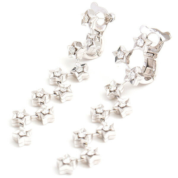 Chanel 18K White Gold Comete Star Diamond Earrings