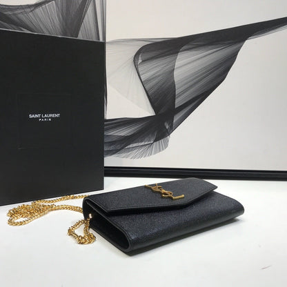 Yves Saint Laurent Uptown Chain Wallet Black