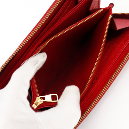 Louis Vuitton Red Leather Portefeuille zippy wallet accessories