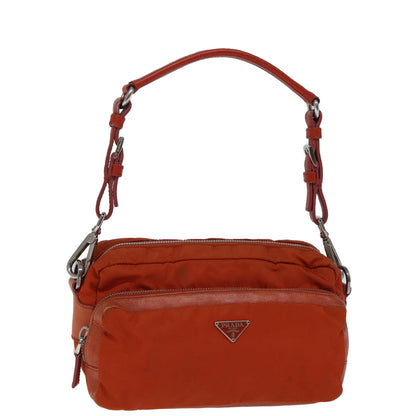 PRADA Shoulder Bag Nylon Orange Auth 72716