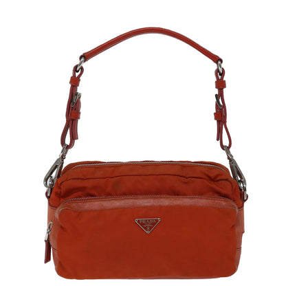 PRADA Shoulder Bag Nylon Orange Auth 72716