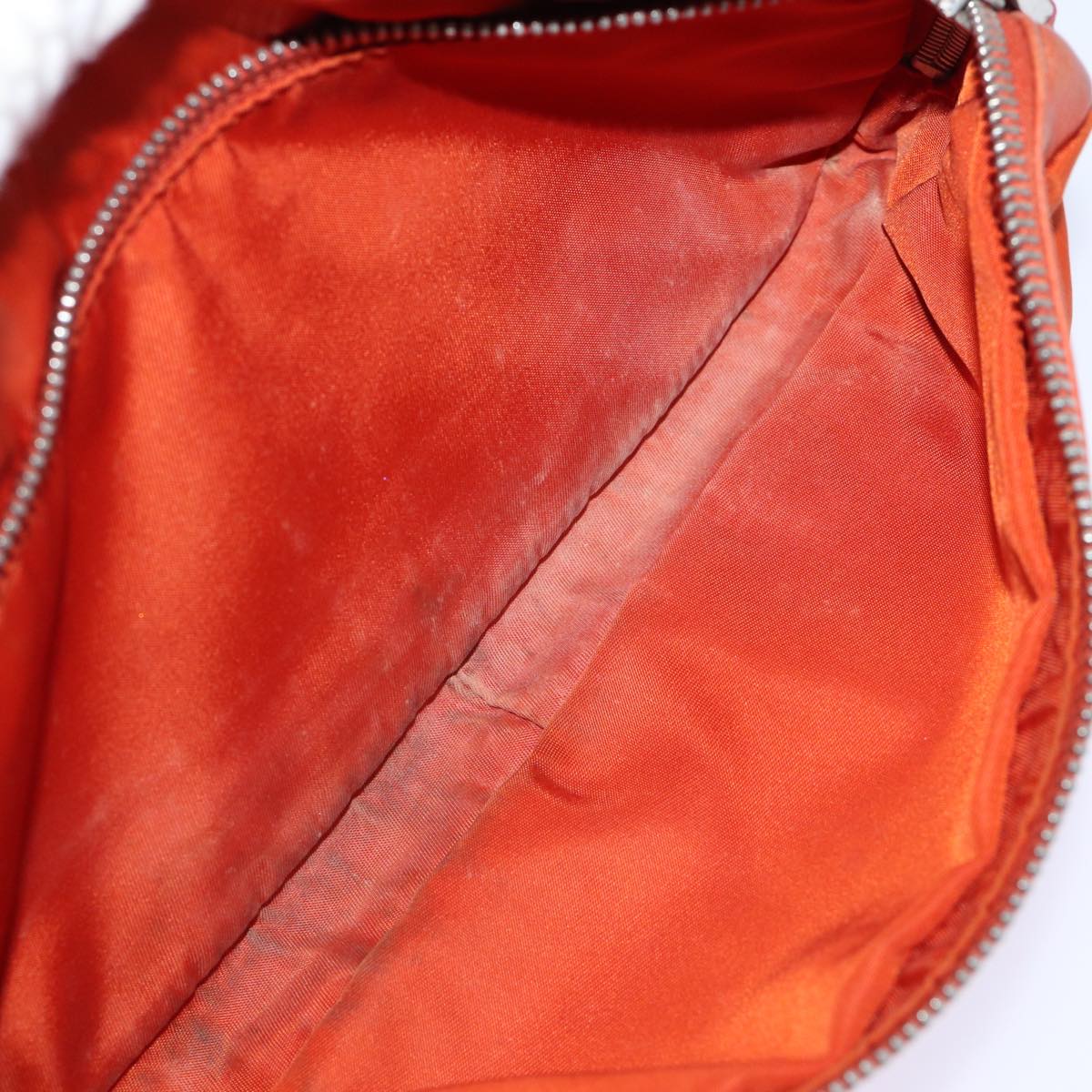 PRADA Shoulder Bag Nylon Orange Auth 72716