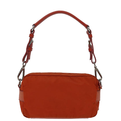 PRADA Shoulder Bag Nylon Orange Auth 72716