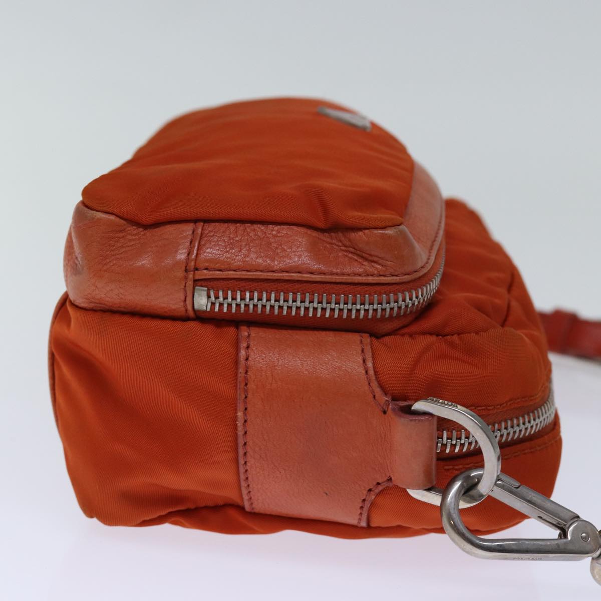 PRADA Shoulder Bag Nylon Orange Auth 72716