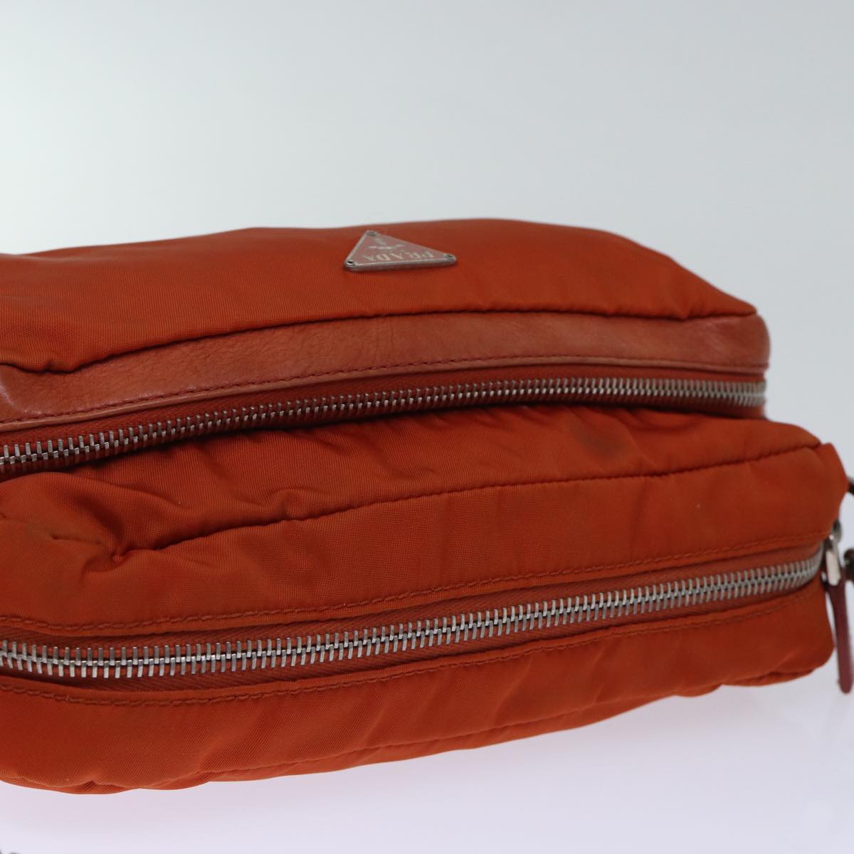 PRADA Shoulder Bag Nylon Orange Auth 72716