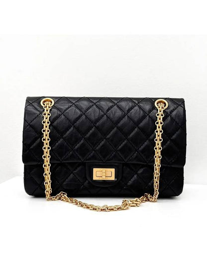 2.55 Flap Chain Medium Shoulder Bag Black Chanel
