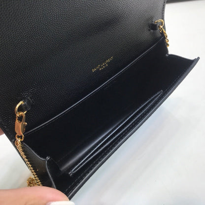 Yves Saint Laurent Uptown Chain Wallet Black