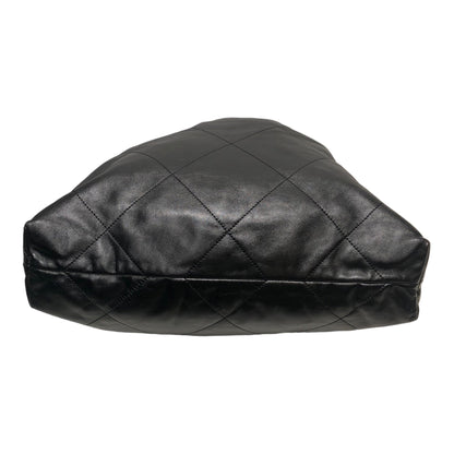 Chanel Hand Bag Leather BLK '22 QUILTED HOBO