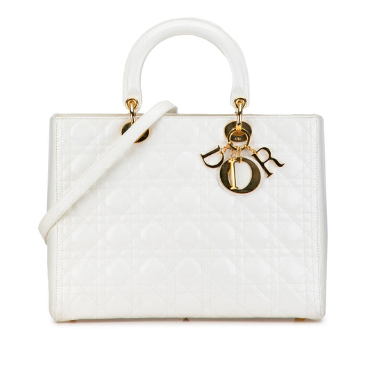 Large Lambskin Cannage Lady Dior
