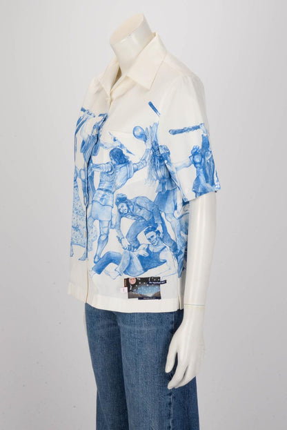 Prada White Cotton The Important Ones Shirt IT 40